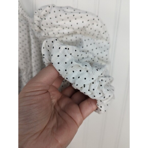 Faithfull the Brand linen White Midi Dress polka dot size 6 - Picture 13 of 14